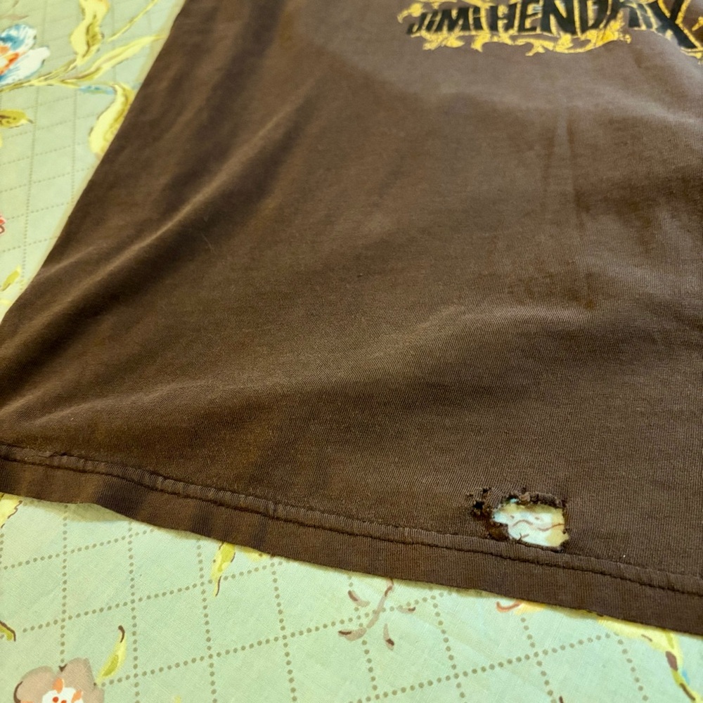 Jimi Hendrix 🎸 Vintage Short Sleeve Brown & Gold Graphic Tee Size Medium 🎸 - Picture 13 of 16